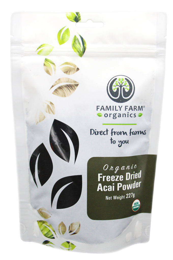 Organic Freeze Dried Acai powder, Family Farm Organics (227g)