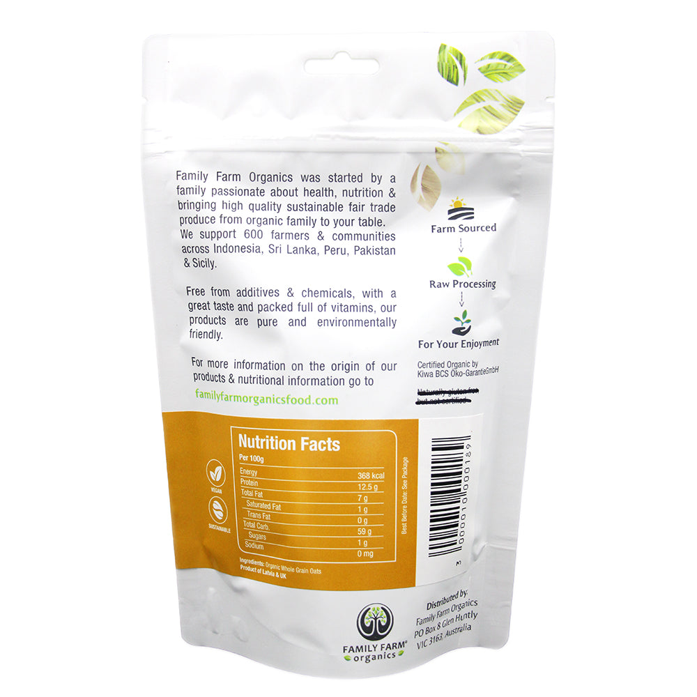 Organic Instant Rolled Oat Flakes, Family Farm Organics (300g) - Hu Organics