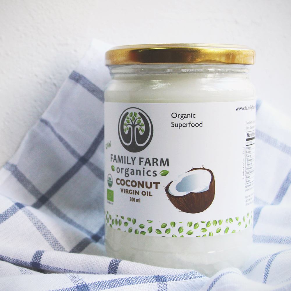 Organic Extra Virgin Coconut Oil, Family Farm Organics (500ml)