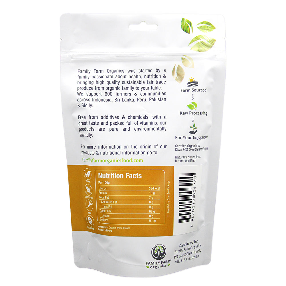 Organic White Quinoa, Family Farm Organics (454g) - Hu Organics