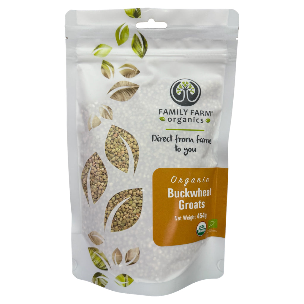 Organic Buckwheat Groats, Family Farm Organics (454g)