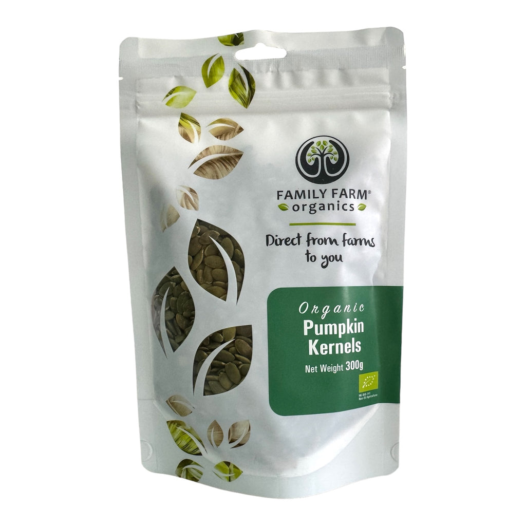 Organic Raw Pumpkin Kernels, Family Farm Organics (300g)