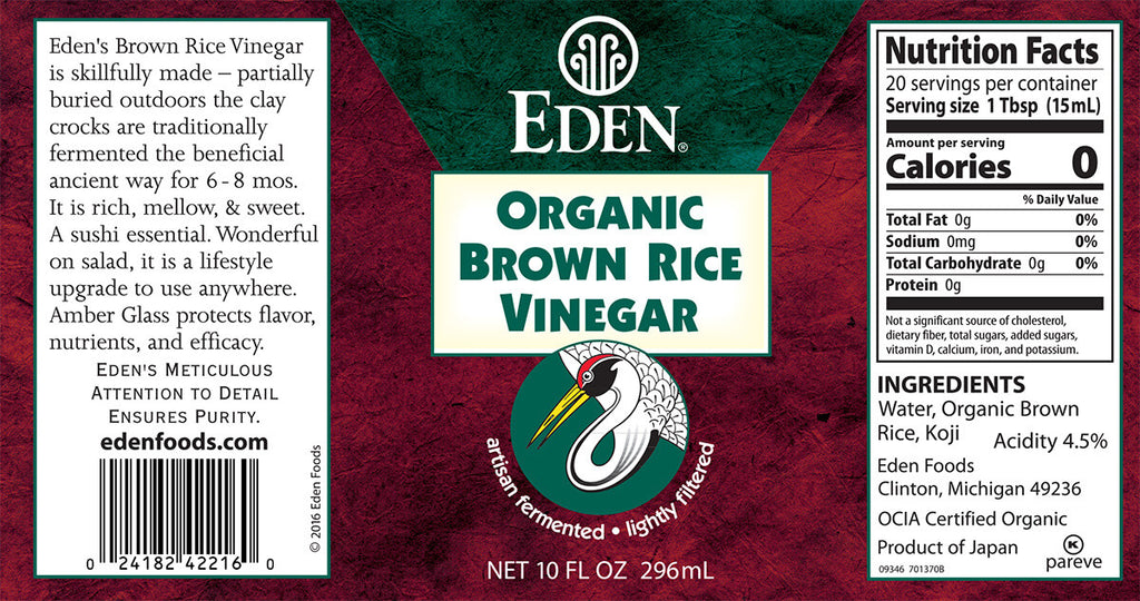 Eden Foods, Organic Brown Rice Vinegar (296ml) - Hu Organics