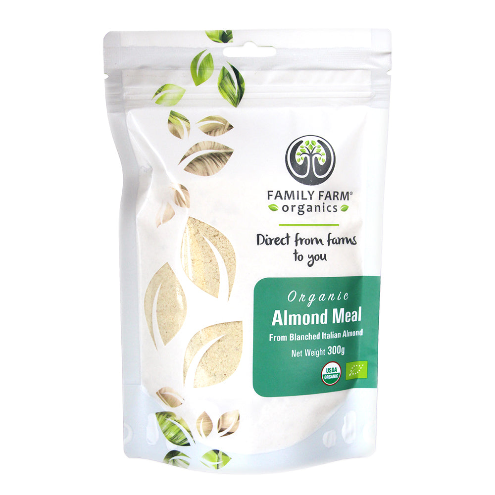 Organic Blanched Almond Meal, Family Farm Organics (300g) - Hu Organics
