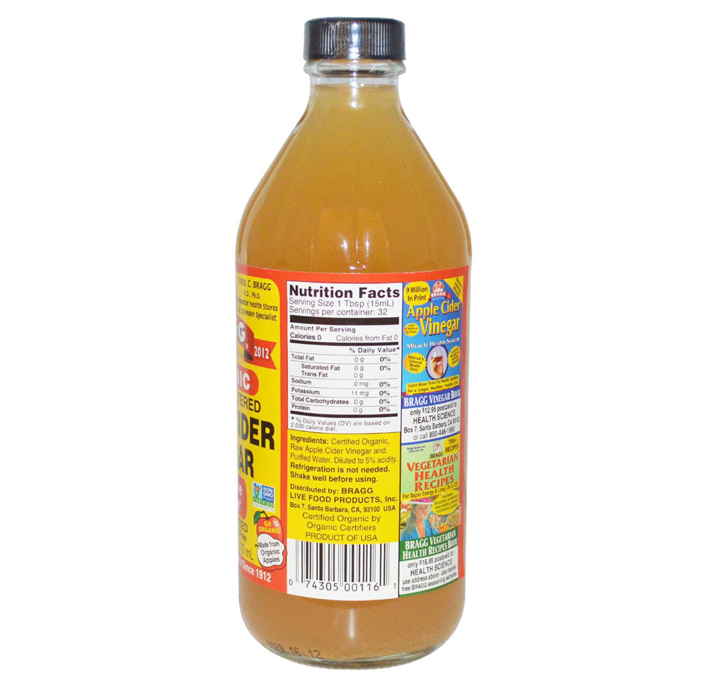Bragg, Organic Apple Cider Vinegar, 16oz (473ml) - Hu Organics