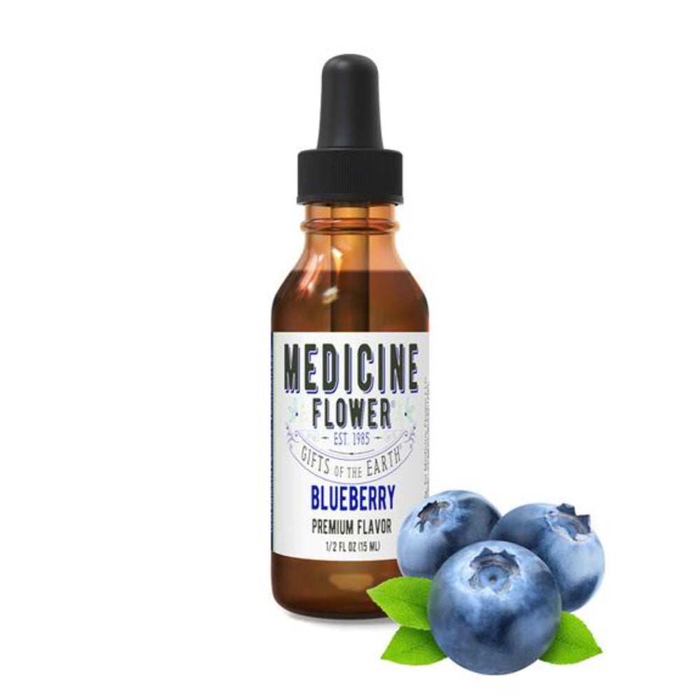 Medicine Flower, Blueberry Flavor Extract (30ml) - Hu Organics