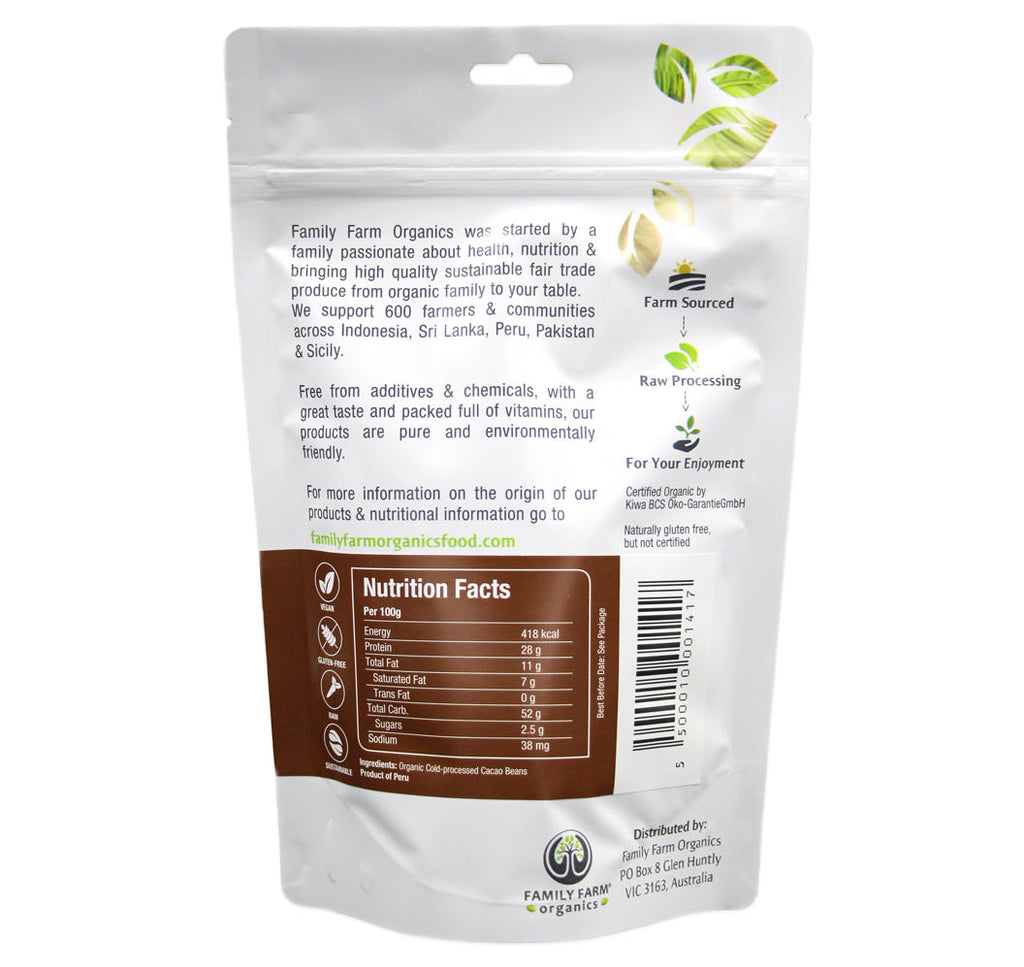 Organic Cacao Powder, Family Farm Organics (300g) - Hu Organics