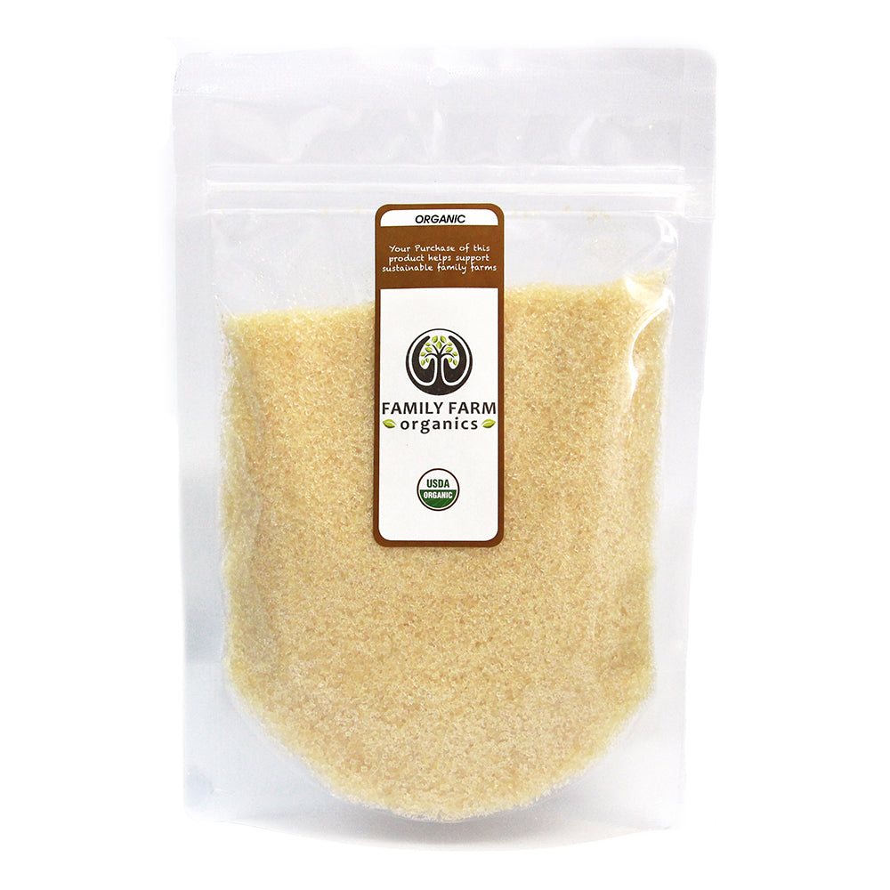Organic Cane Sugar (evaporated cane juice), Family Farm Organics (300g) - Hu Organics