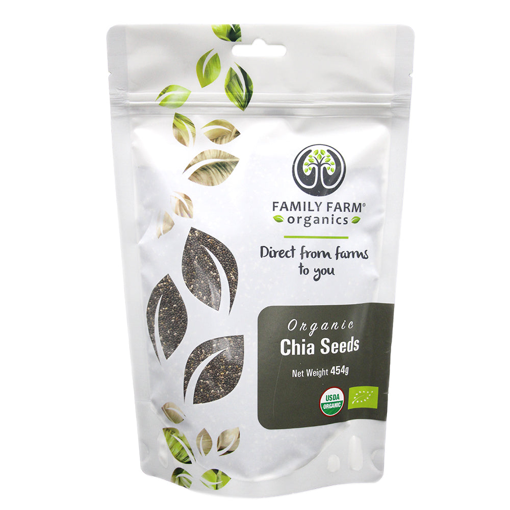 Organic Raw Chia Seeds, Family Farm Organics (454g) - Hu Organics