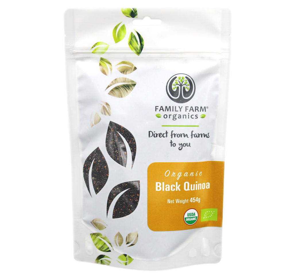 Organic Raw Black Quinoa, Family Farm Organics (454g) - Hu Organics