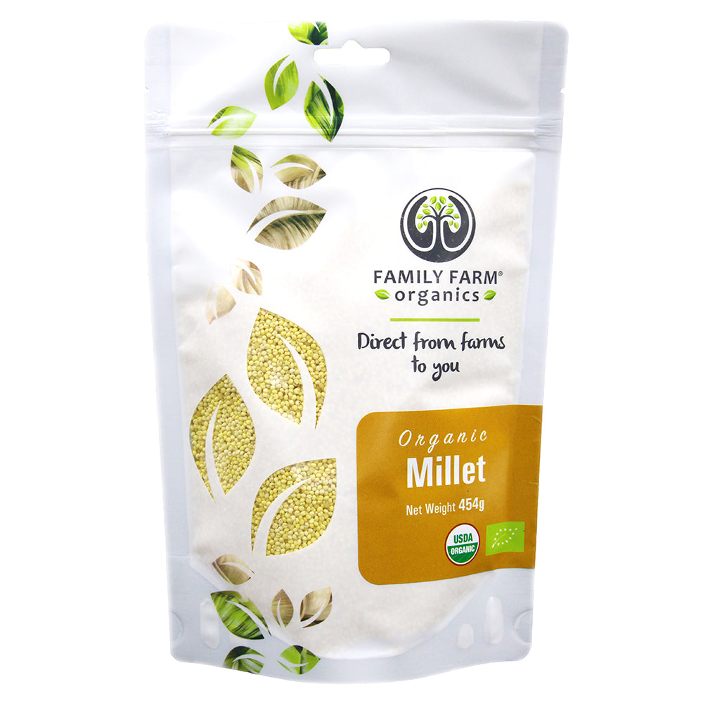 Organic Raw Millet, Family Farm Organics (454g) - Hu Organics