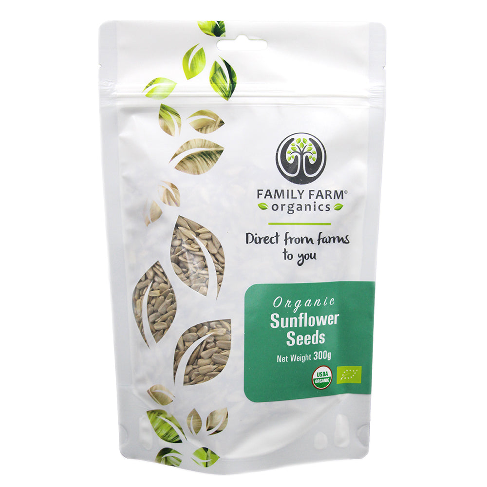 Organic Raw Sunflower Seeds, Family Farm Organics (300g) - Hu Organics