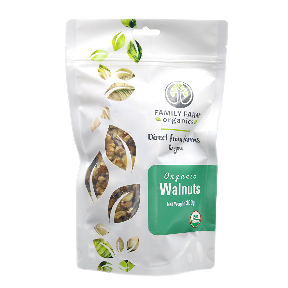Organic Raw Walnuts, Family Farm Organics (300g) - Hu Organics